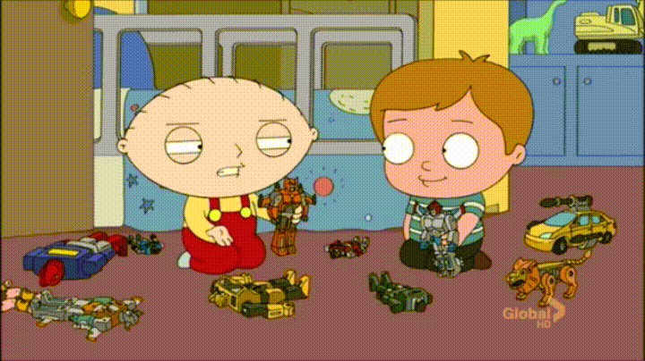 Family Guy Stewie Transformers Toy GIF