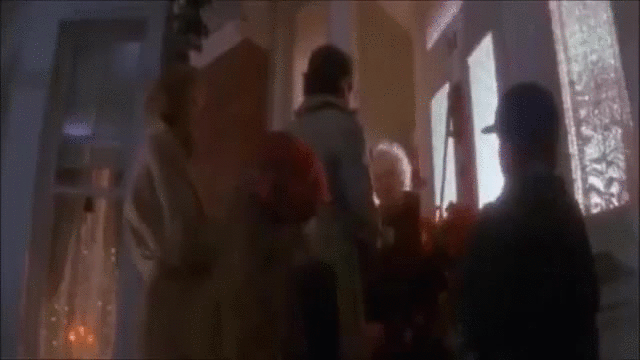 Family In Shelter While Snowing Heavily GIF