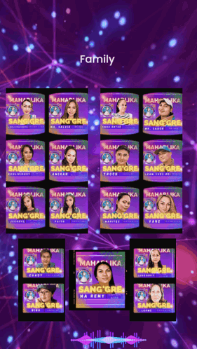 Family on Purple Background