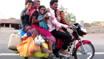 Family Riding Motor Bye Bye GIF
