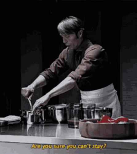 Famous Hannibal Mads Cooking Scene GIF