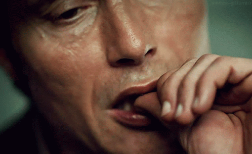 Famous Hannibal Scene Thumb Licking Mads GIF