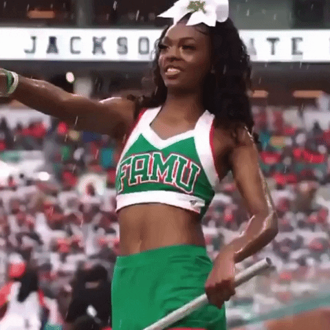 Famu Cheerleader With Arms Stretched GIF