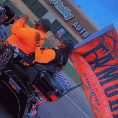 Famu Orange Flag Attached To Motorcycle GIF