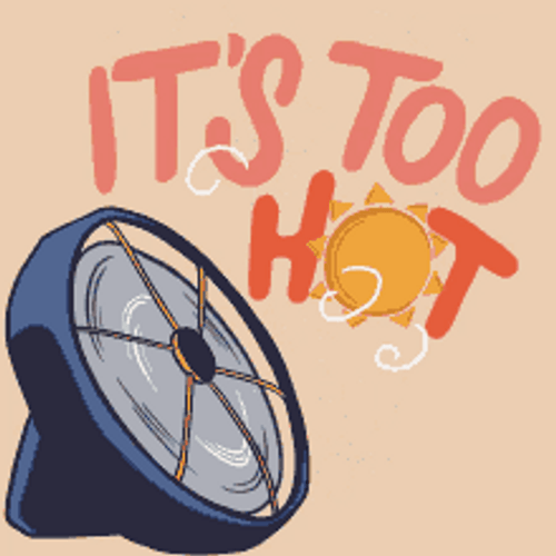 Fan Blowing Air Animation Hot Weather GIF