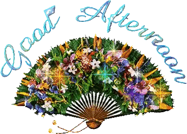 Fan With Flowers Good Afternoon
