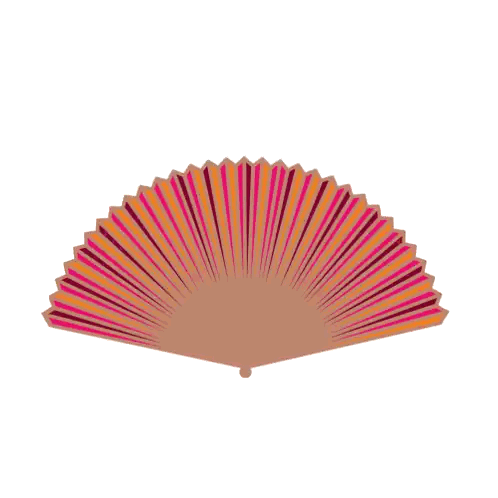 Fan with Pink and Orange Stripes