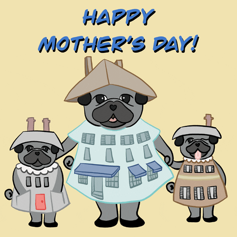 Fancy Pug Animation Happy Mother Day GIF