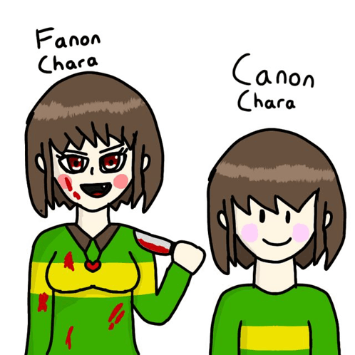 Fanon Chara Vs Canon Chara GIF