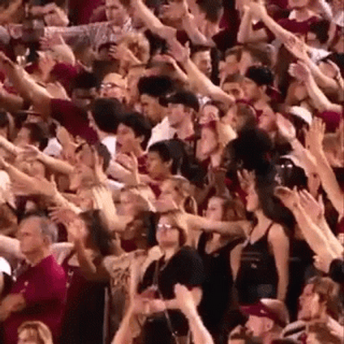Fans Cheering Tomahawk Chop GIF
