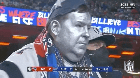 Fans Of Patriots With Silver Face Paint GIF