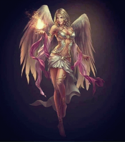 Fantasy Art Angel With Fire Power GIF