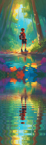 Fantasy Art Boy Alone In Forest GIF