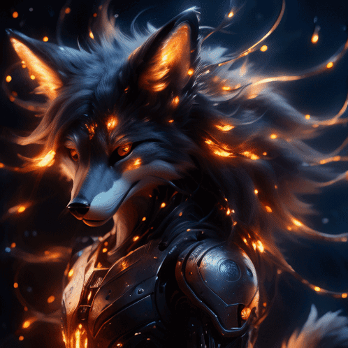 Fantasy Art Wolf Wearing Armor GIF