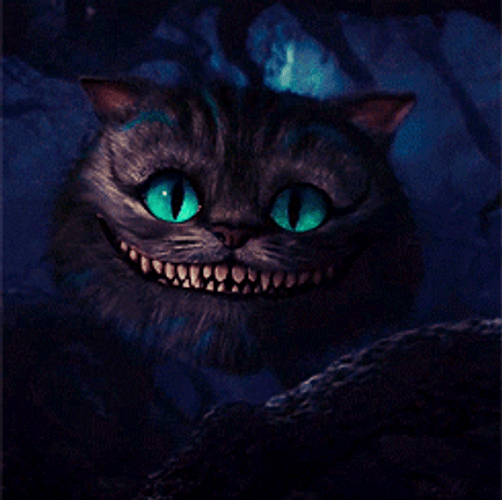 Fantasy Cheshire Cat Alice in Wonderland gif.