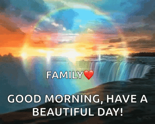 Fantasy Rainbow Waterfall Good Morning Family GIF