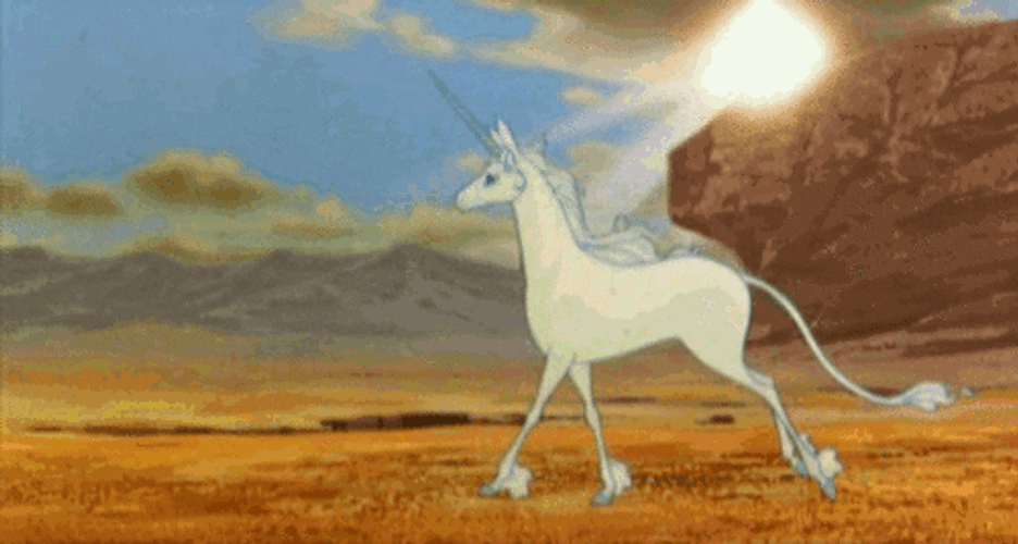 Fantasy unicorn sunrise gif.