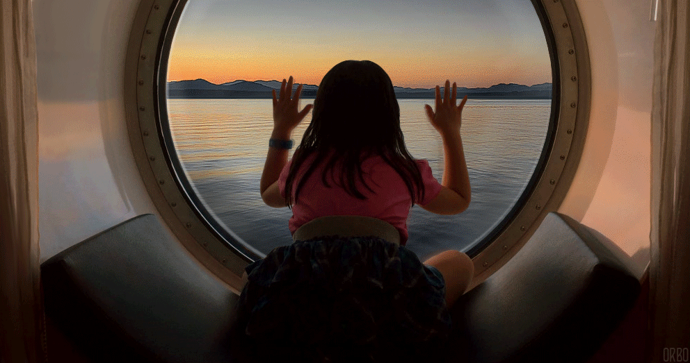 Farewell Ocean Sunset Girl Cruise GIF