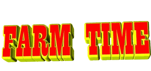 Farm Time Red and Yellow Letters