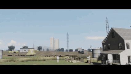 Farm With House And Fenced Area GIF