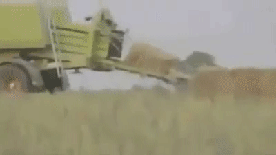 Farmer Harvesting Tractor GIF