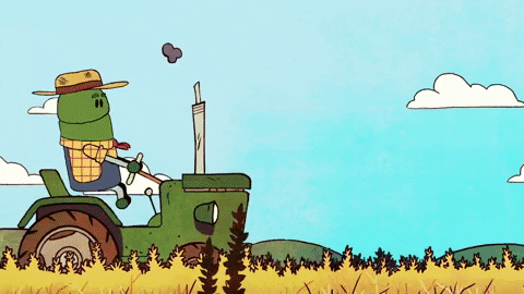 Farmer Riding Tractor GIF