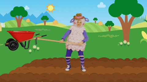 Farming Sheep Lady GIF