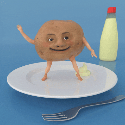 Farting In The Plate Dancing Potato GIF