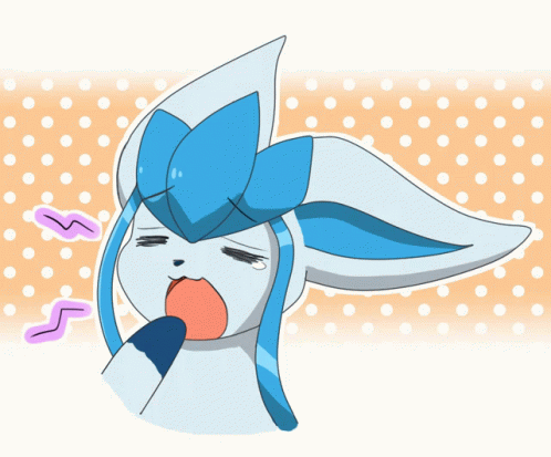 Fascinating Sleepy Yawning Glaceon GIF