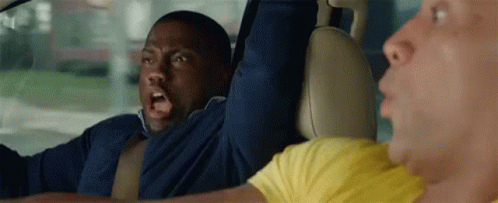 Dwayne Johnson Scared Kevin Hart With Fast Car GIF
