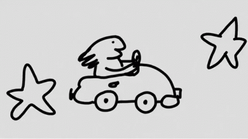 Line Art Kid Driver Enjoying Fast Car GIF