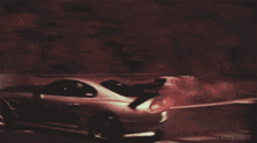 Fast Car Drifting At Night GIF