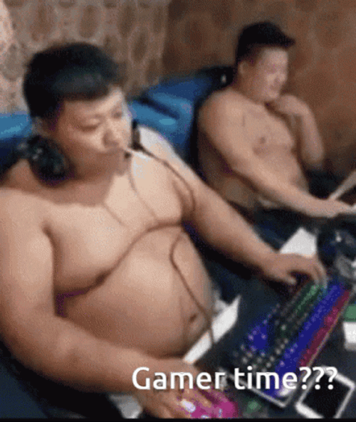Fat Boy Gamer Time GIF