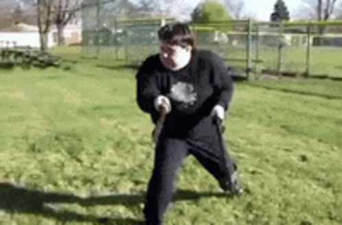 Fat Boy Showing Sword Skill GIF