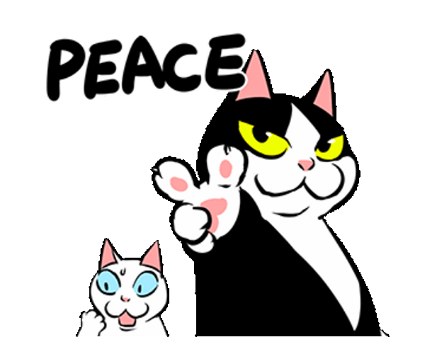 Fat Cat Doing Peace Sign GIF
