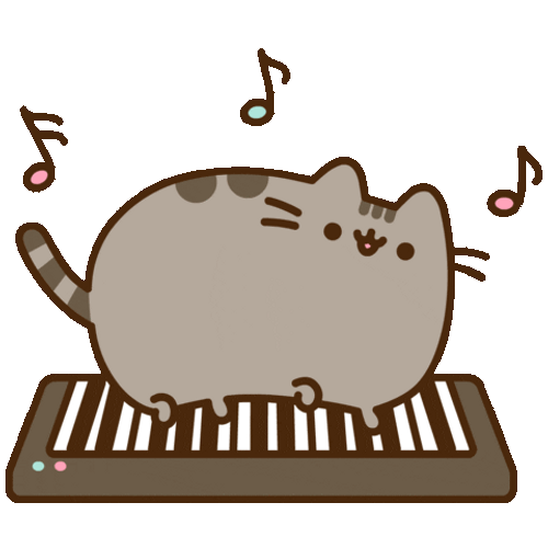 Fat Cat Playing Piano GIF 