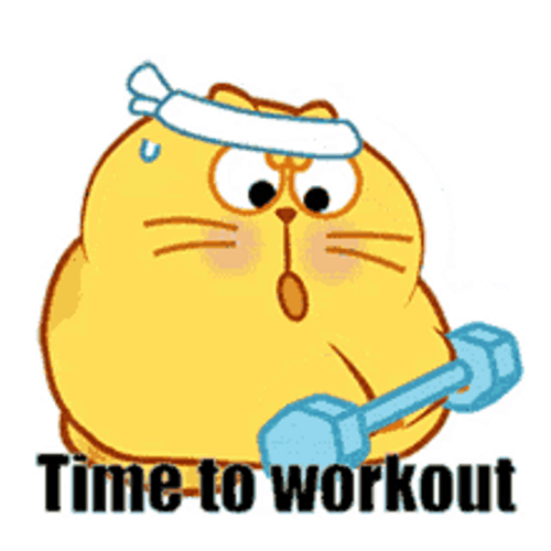 Fat Cat Saying Time To Workout GIF