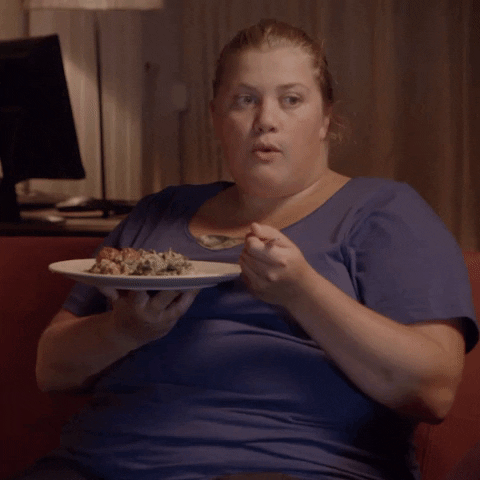 Fat Girl Funny Eating GIF