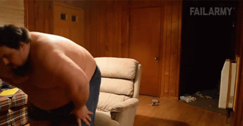 Fat Guy Falling Off Chair GIF
