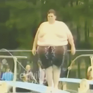 Fat Guy Makes Tsunami GIF