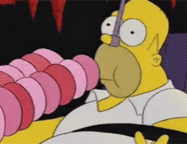 Fat Homer Simpson Eating Donut GIF