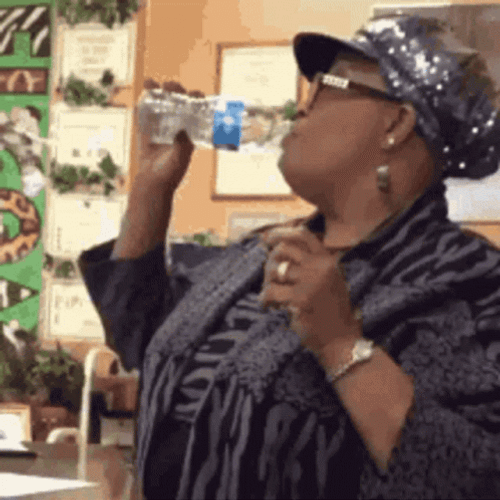 Fat Lady Drinking Water GIF