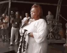 Fat Lady Singing Sad Band Crying Walk Out GIF
