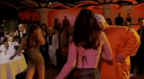 Fat Man Dancing With Lady Salsa GIF