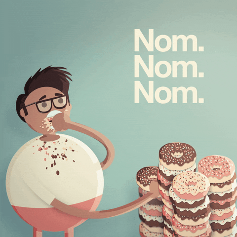 Fat Man Eating A Lots Of Donuts GIF