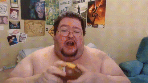 Fat Man Speed Eating GIF