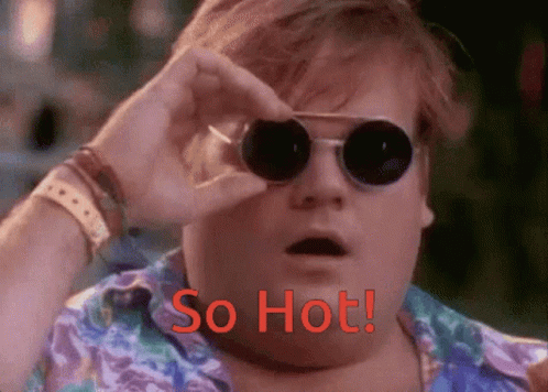 Fat Man Sunglasses Saying So Hot In Red GIF