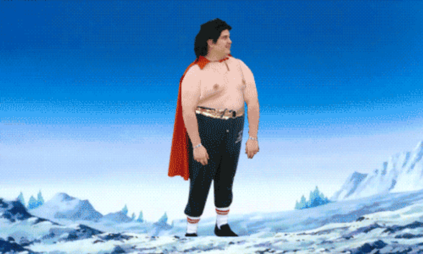 Fat Man Turns Into Super Saiyan GIF