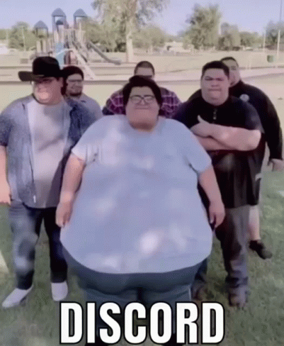 Fat Men in Park, One With Large Belly