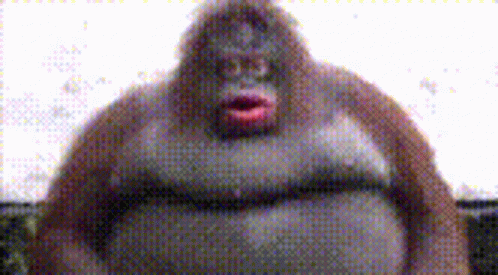 Fat Monkey With Red Big Lips GIF